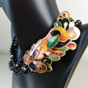 David Kuo Signed Champleve Cloisonné Necklace